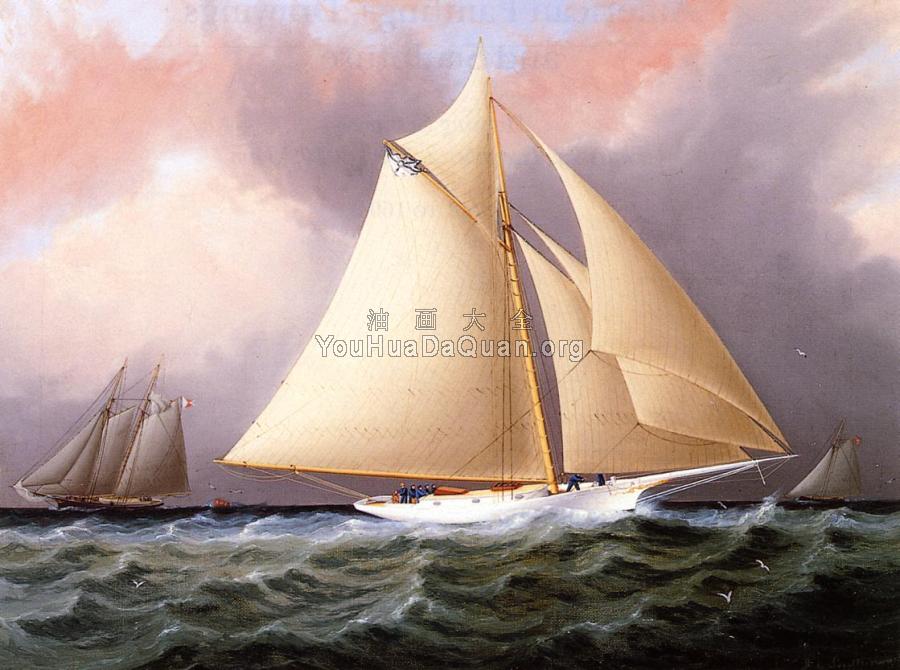 Yacht under Full Sail - 詹姆斯·E·巴特斯沃思